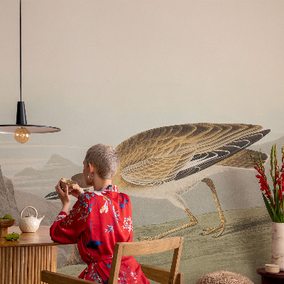 Peel and stick wall mural for living room Mountain bird