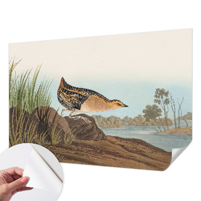Peel-and-stick wall mural featuring a natural scene for a bedroom
