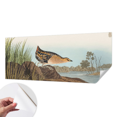 Peel-and-stick wall mural featuring a natural scene for a bedroom