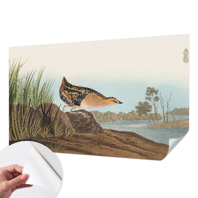 Peel-and-stick wall mural featuring a natural scene for a bedroom
