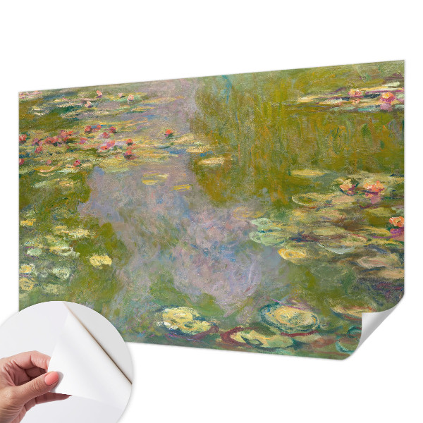 Peel and stick wall mural for kids' room with a water lilies design