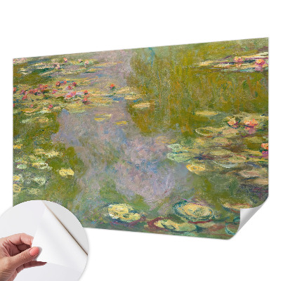 Peel and stick wall mural for kids' room with a water lilies design