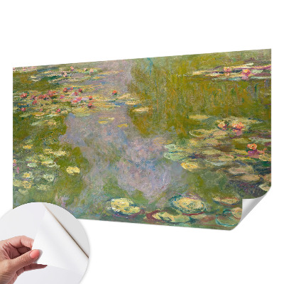 Peel and stick wall mural for kids' room with a water lilies design