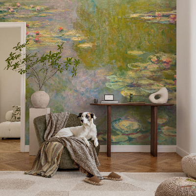 Peel and stick wall mural for kids' room with a water lilies design