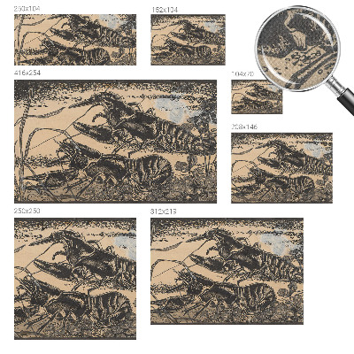 3D wall mural featuring a water crayfish design