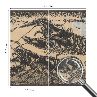 3D wall mural featuring a water crayfish design
