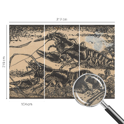 3D wall mural Water crayfish
