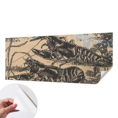 3D wall mural featuring a water crayfish design