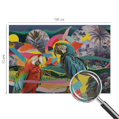 Nursery wall mural with an exotic birds design
