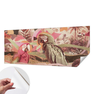 Peel and stick wall mural with a tropical birds design