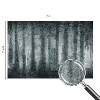 Children's wall mural with a mysterious forest design