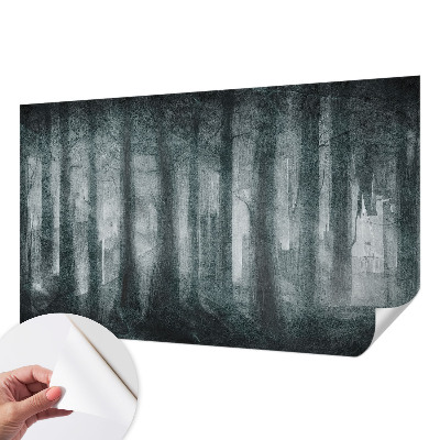 Children's wall mural with a mysterious forest design