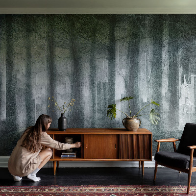 Children's wall mural with a mysterious forest design