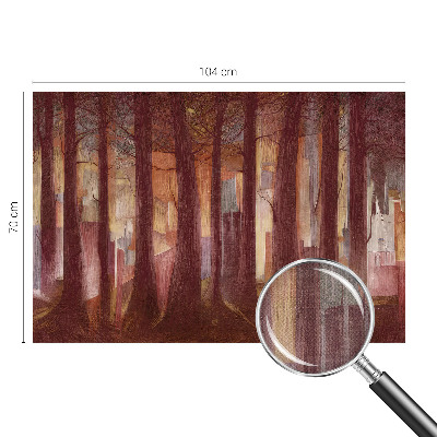 Self-adhesive wall mural featuring a mysterious landscape design