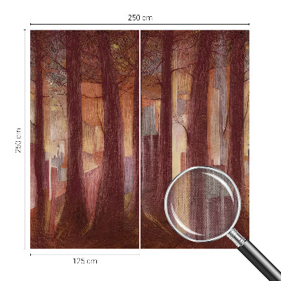 Self-adhesive wall mural featuring a mysterious landscape design