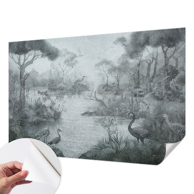 Peel and stick wallpaper mural featuring a natural scenery design