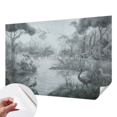 Peel and stick wallpaper mural featuring a natural scenery design