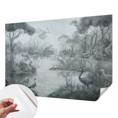 Peel and stick wallpaper mural featuring a natural scenery design