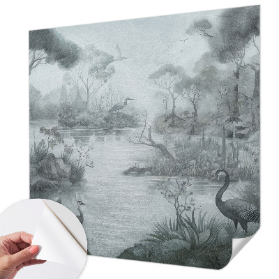 Peel and stick wallpaper mural featuring a natural scenery design