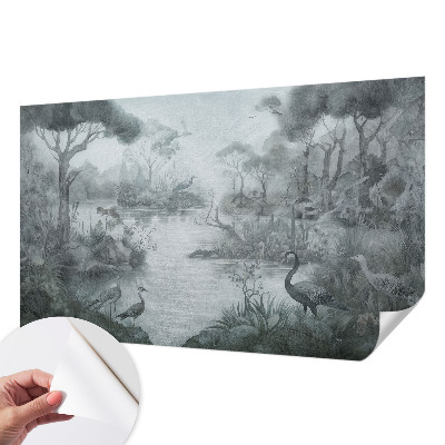 Peel and stick wallpaper mural featuring a natural scenery design