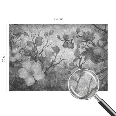 Removable wall mural with a flowering branch design