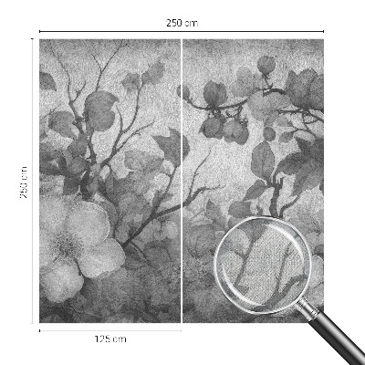 Removable wall mural with a flowering branch design