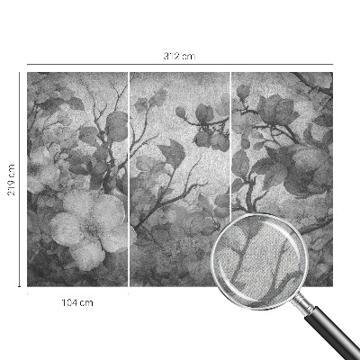 Removable wall mural with a flowering branch design