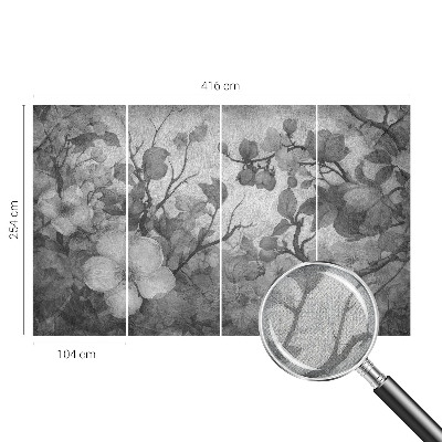 Removable wall mural with a flowering branch design