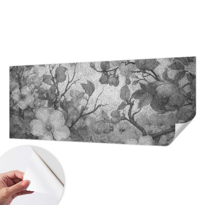 Removable wall mural with a flowering branch design