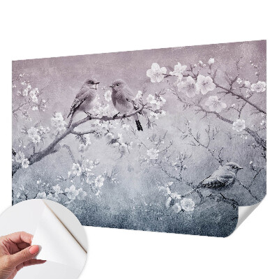 Removable wall mural wallpaper with a subtle nature motif