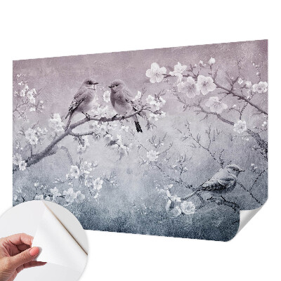 Removable wall mural wallpaper with a subtle nature motif