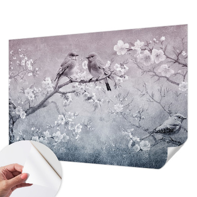 Removable wall mural wallpaper with a subtle nature motif