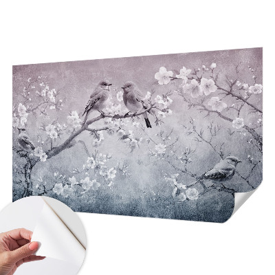 Removable wall mural wallpaper with a subtle nature motif