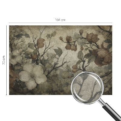 Peel and stick wall mural for living room with a floral design