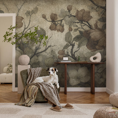 Peel and stick wall mural for living room Floral beauty