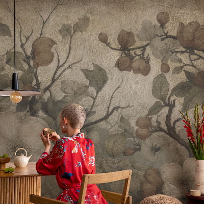 Peel and stick wall mural for living room Floral beauty