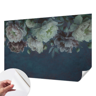 Peel and stick wall mural for bedroom with a floral design