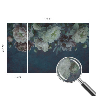 Peel and stick wall mural for bedroom with a floral design