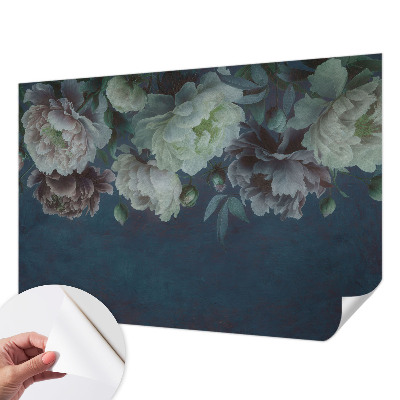 Peel and stick wall mural for bedroom with a floral design
