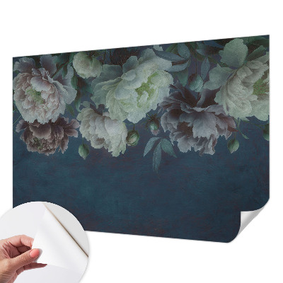 Peel and stick wall mural for bedroom with a floral design