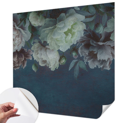 Peel and stick wall mural for bedroom with a floral design