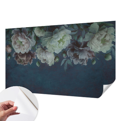 Peel and stick wall mural for bedroom with a floral design