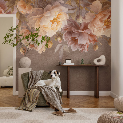 Peel and stick wall mural for kids' room with a floral design evoking gentle elegance