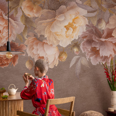 Peel and stick wall mural for kids' room with a floral design evoking gentle elegance