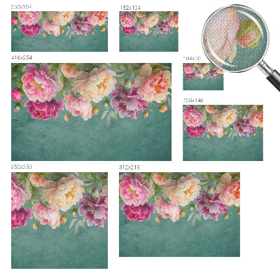 Children's wall mural featuring a floral design with elegant blooms