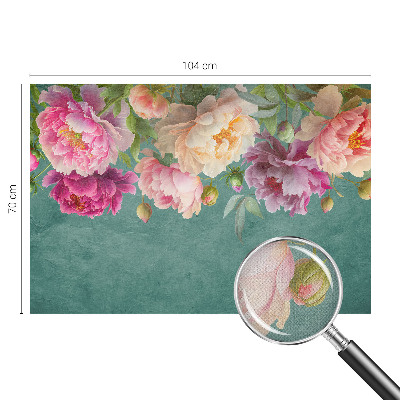 Children's wall mural featuring a floral design with elegant blooms