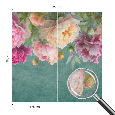 Children's wall mural featuring a floral design with elegant blooms