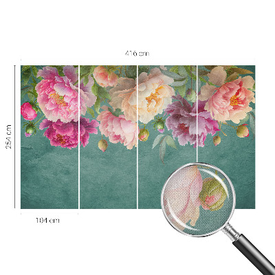 Children's wall mural featuring a floral design with elegant blooms