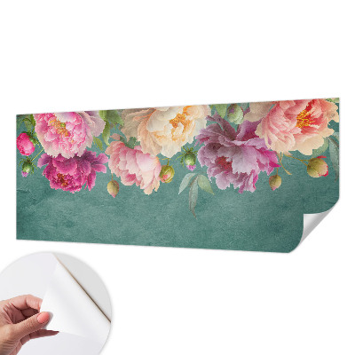 Children's wall mural featuring a floral design with elegant blooms