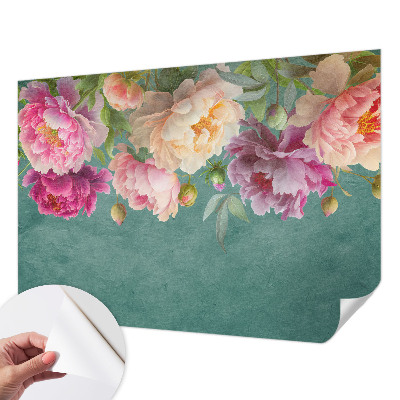 Children's wall mural featuring a floral design with elegant blooms